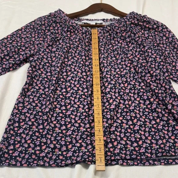 Madison Navy Long-Sleeve Tee with Pink Floral Print - Picture 4 of 7